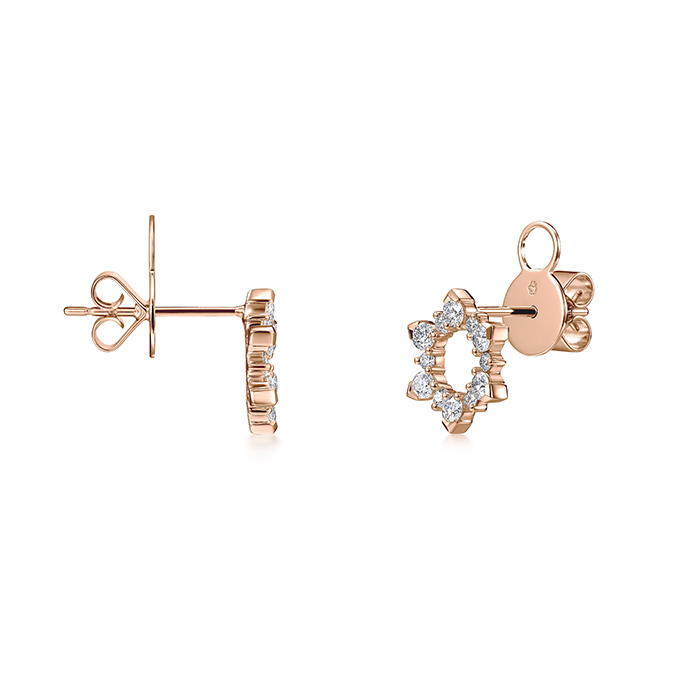 0.45 ctw. Aerial Sunburst Earrings - Small in 18K Rose Gold