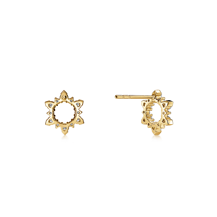 0.45 ctw. Aerial Sunburst Earrings - Small in 18K Yellow Gold