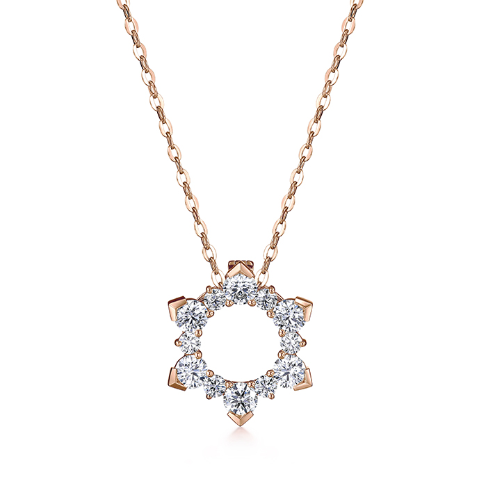 0.55 ctw. Aerial Sunburst Enhancer Pendant Necklace in 18K Rose Gold