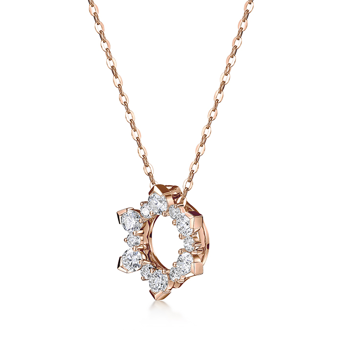 0.55 ctw. Aerial Sunburst Enhancer Pendant Necklace in 18K Rose Gold