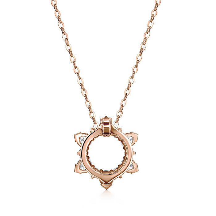 0.55 ctw. Aerial Sunburst Enhancer Pendant Necklace in 18K Rose Gold
