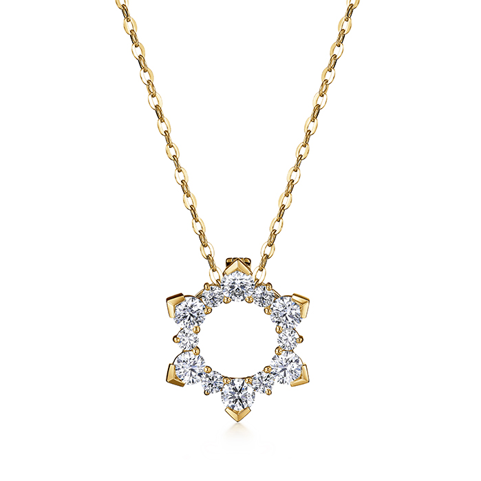 0.55 ctw. Aerial Sunburst Enhancer Pendant Necklace in 18K Yellow Gold