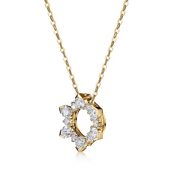 0.55 ctw. Aerial Sunburst Enhancer Pendant Necklace in 18K Yellow Gold