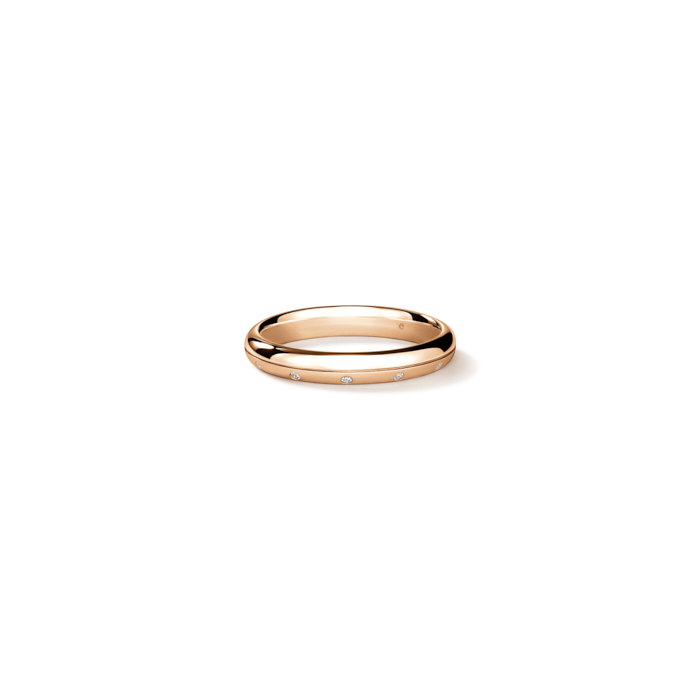 0.1 ctw. Love Satin Finish Multi-Diamond Band in 18K Rose Gold