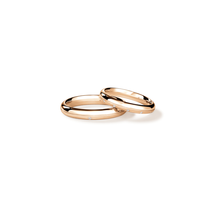 0.1 ctw. Love Satin Finish Multi-Diamond Band in 18K Rose Gold