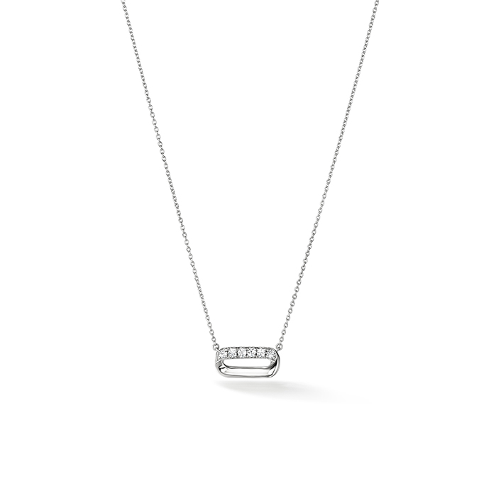 0.05 ctw. INSIDE/OUT Diamond Mini Link Pendant Necklace in 18K Yellow Gold