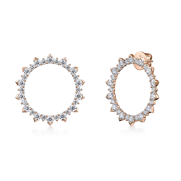 4.5 ctw. Aerial Sunburst Earrings - Large in 18K Rose Gold