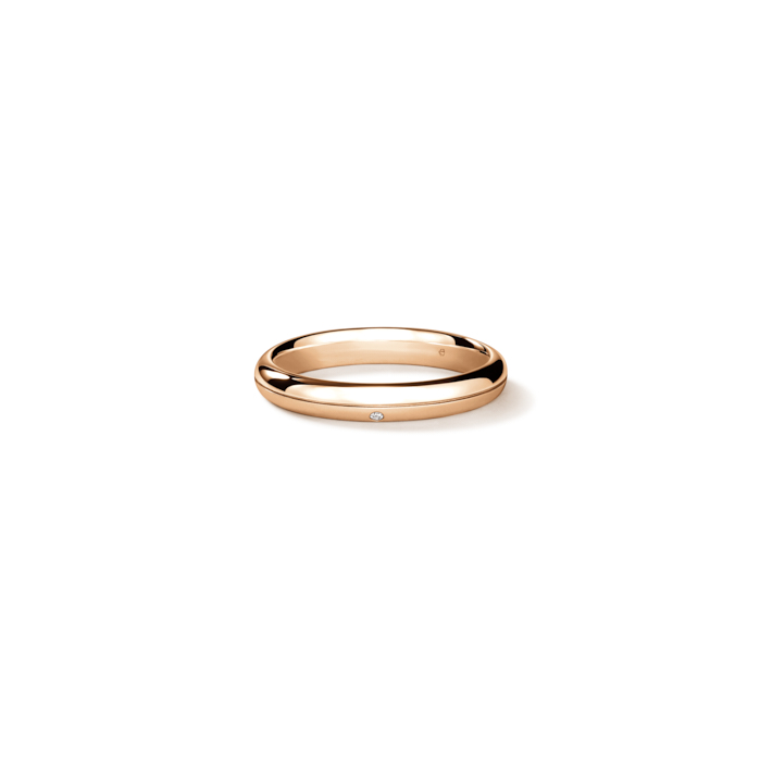 0.03 ctw. Love Satin Finish Band in 18K Rose Gold
