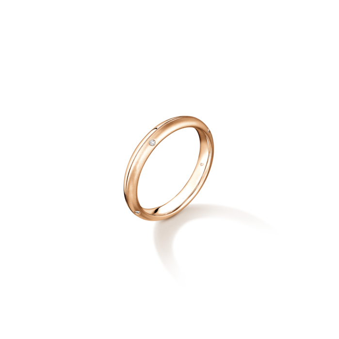 0.03 ctw. Love Satin Finish Band in 18K Rose Gold