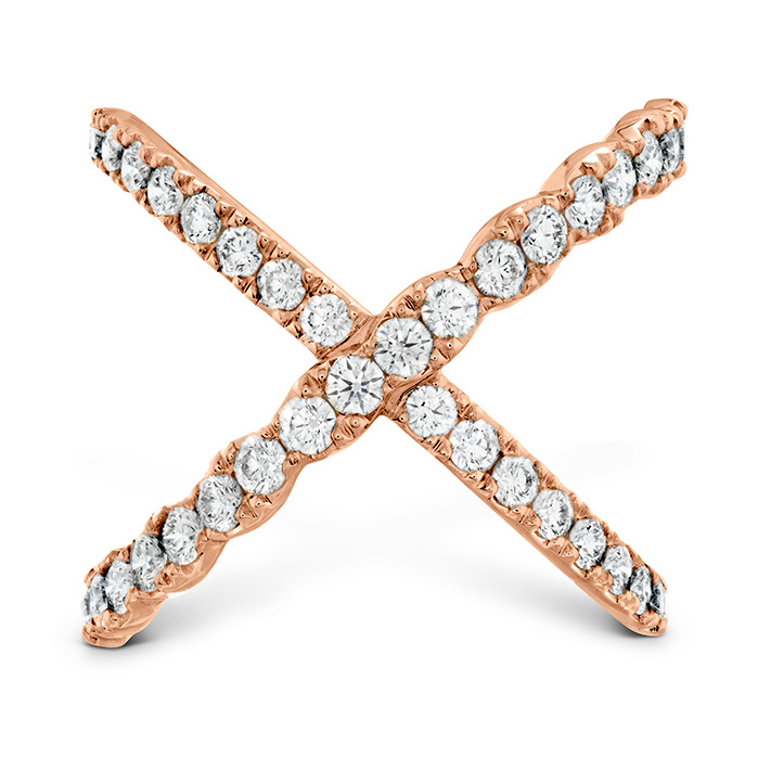 0.95 ctw. Lorelei Diamond Criss Cross Ring in 18K Rose Gold