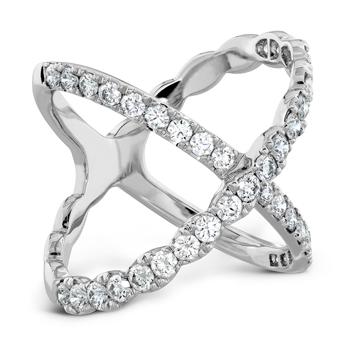 0.95 ctw. Lorelei Diamond Criss Cross Ring in Platinum