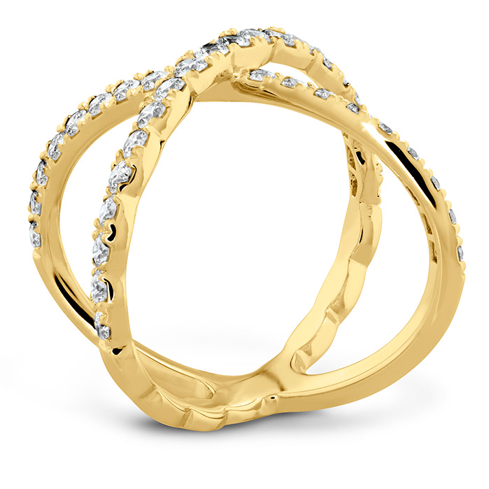 0.95 ctw. Lorelei Diamond Criss Cross Ring in 18K Yellow Gold