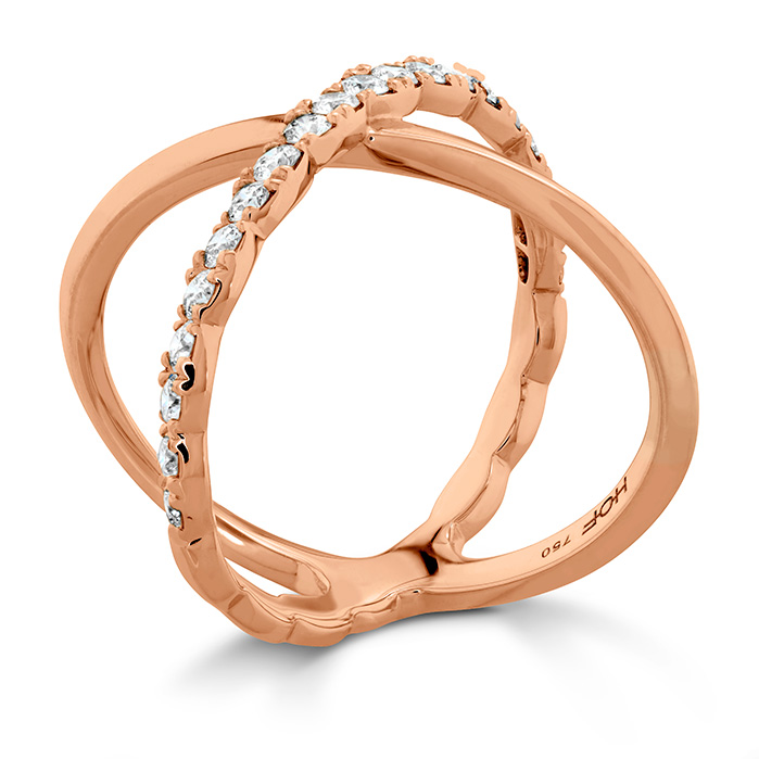 0.55 ctw. Lorelei Criss Cross Ring in 18K Rose Gold