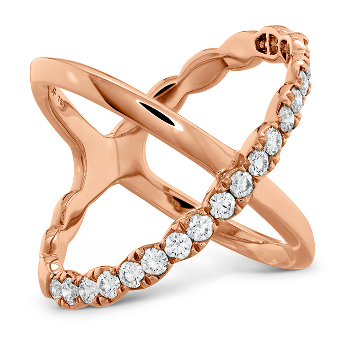 0.55 ctw. Lorelei Criss Cross Ring in 18K Rose Gold