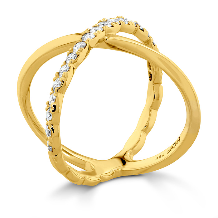 0.55 ctw. Lorelei Criss Cross Ring in 18K Yellow Gold