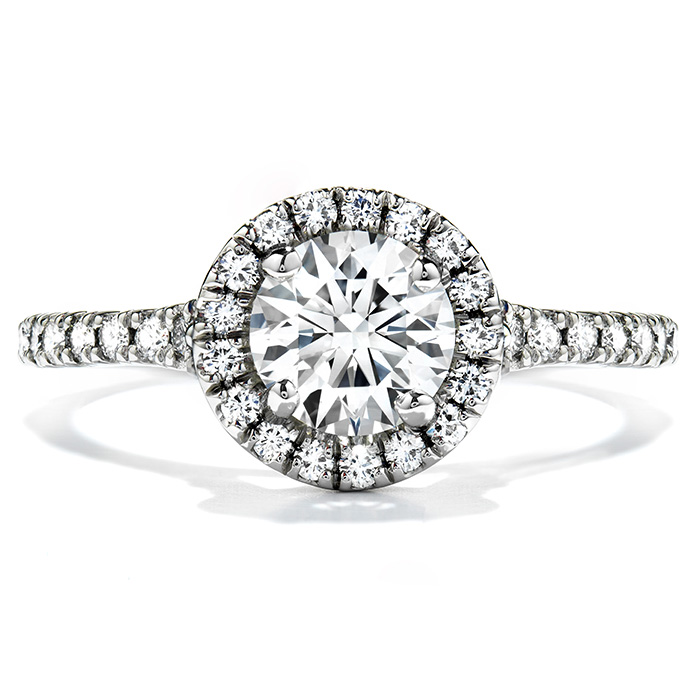 1.1 ctw. Transcend Single Halo Solitaire Engagement Ring in Platinum