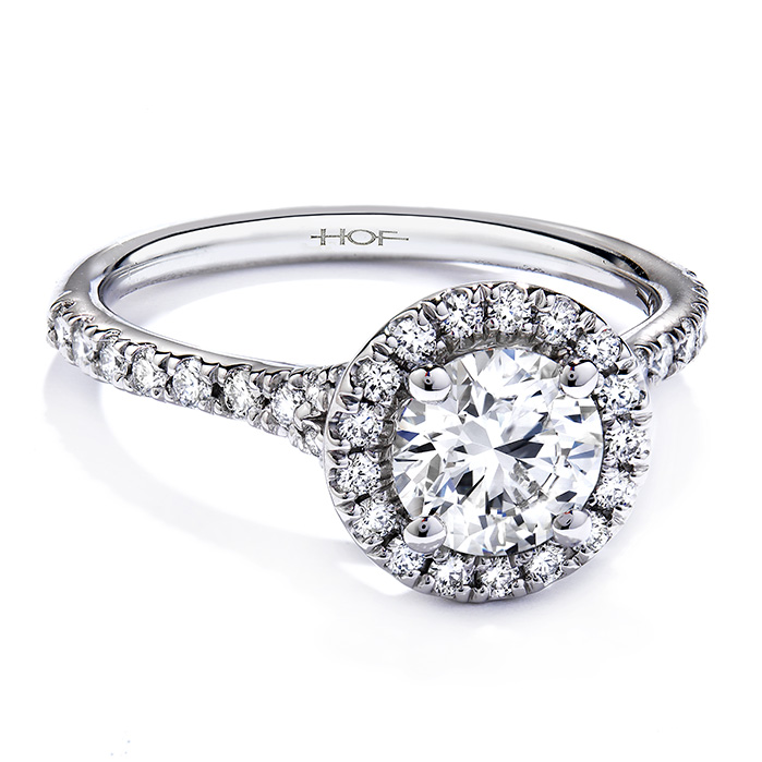 1.1 ctw. Transcend Single Halo Solitaire Engagement Ring in Platinum