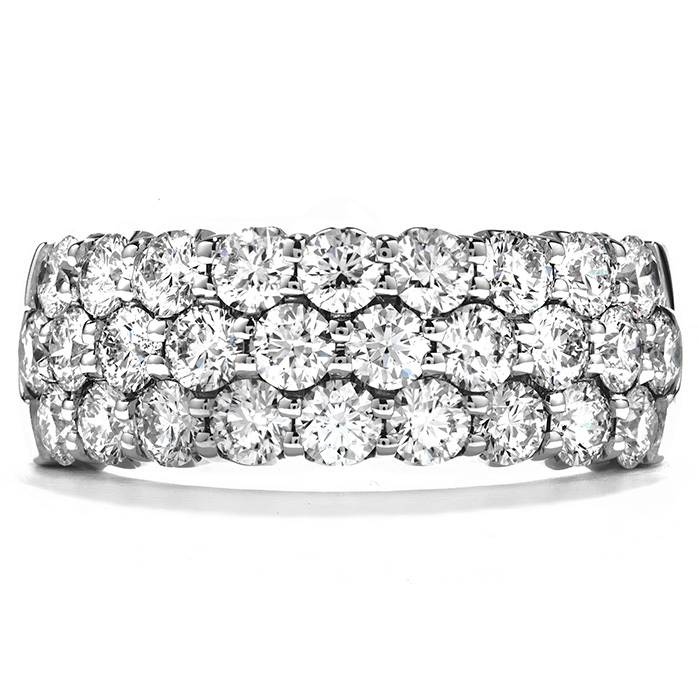 Truly Triple Row Right Hand Ring in 18K White Gold