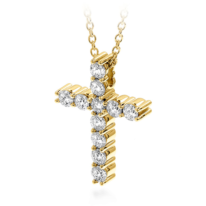 0.3 ctw. Whimsical Cross Pendant Necklace in 18K Yellow Gold