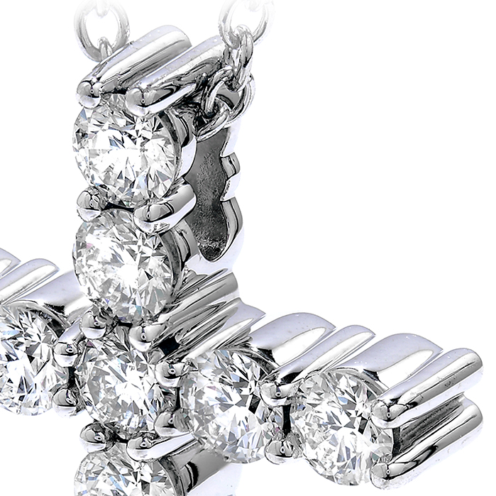 0.3 ctw. Whimsical Cross Pendant Necklace in 18K Yellow Gold