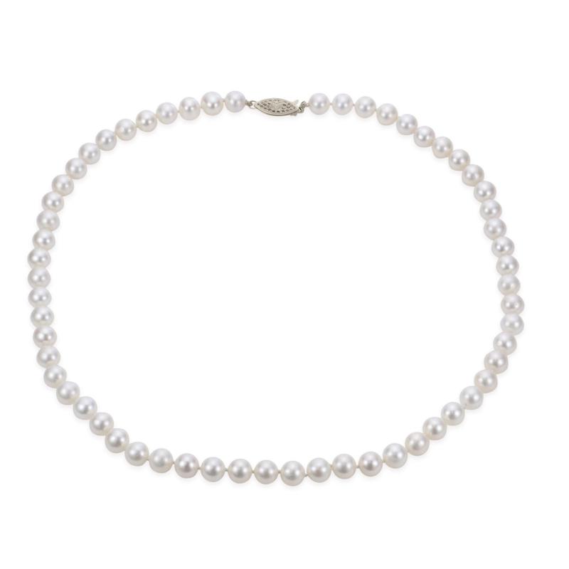 14K WHITE GOLD AKOYA CULTURED 18