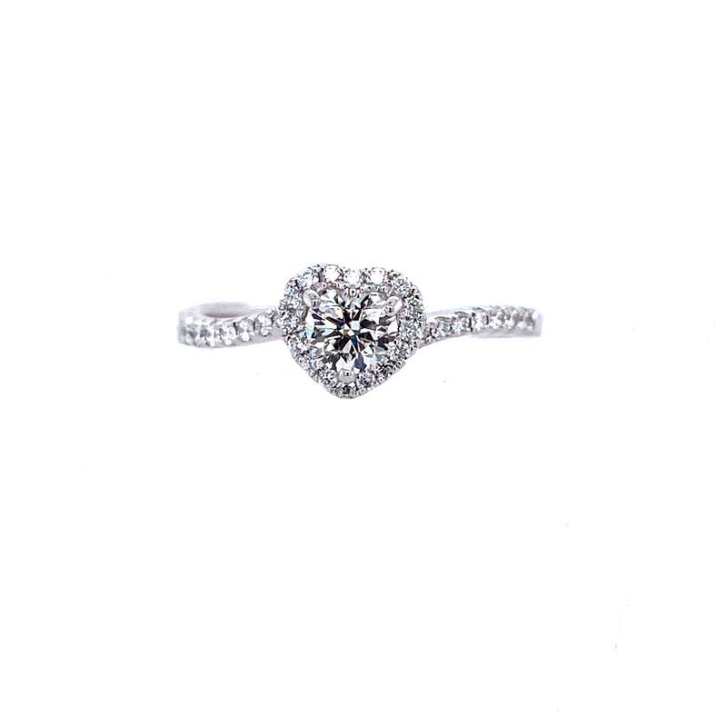 Heart Halo Engagement Ring