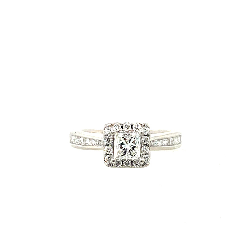 Princess Halo Engagement Ring