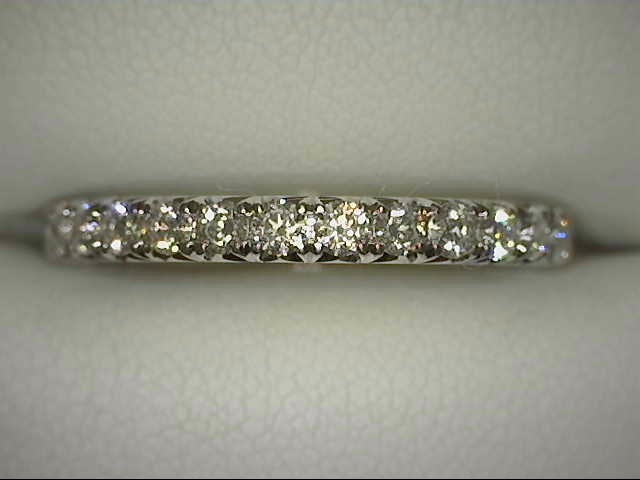 14K WHITE GOLD PRONG SET DIAMOND ANNIVERSARY RING WITH 15=0.52TW ROUND G-H SI1 DIAMONDS   (2.77 GRAMS)