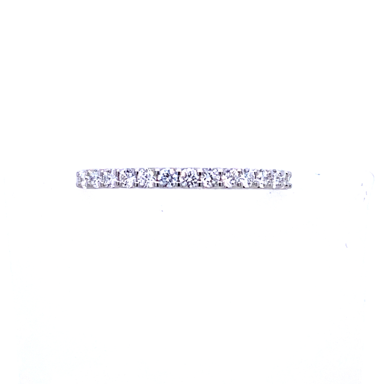 14K WHITE GOLD SHARED PRONG DIAMOND ANNIVERSARY RING SIZE 7 WITH 17=0.40TW ROUND G SI1 DIAMONDS   (2.01 GRAMS)