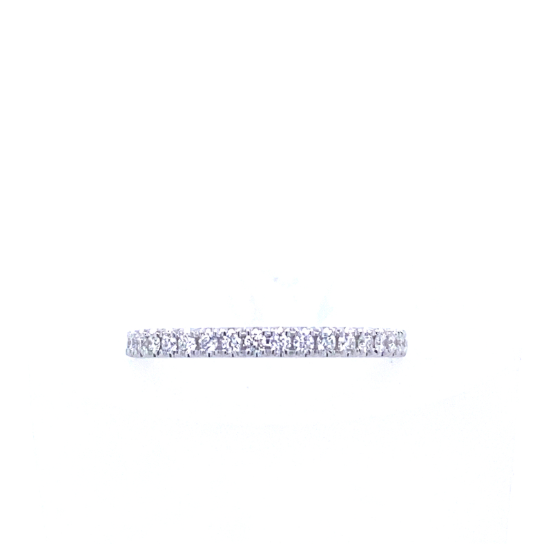 14K WHITE GOLD PRONG SET DIAMOND ANNIVERSARY RING SIZE 7 WITH 20=0.25TW ROUND G SI1 DIAMONDS