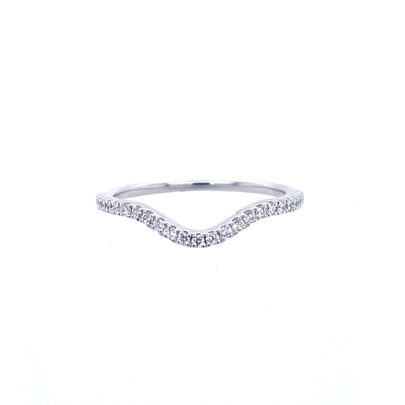 14 KARAT WHITE GOLD DIAMOND ANNIVERSARY RING SIZE 6.5 WITH 23=0.16TW ROUND G-H COLOR VS2-SI1 CLARITY DIAMONDS