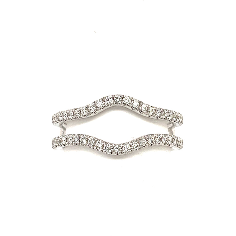 14K WHITE GOLD DIAMOND WRAP SIZE 6.5 WITH 50=0.37TW ROUND G VS2 DIAMONDS   (3.74 GRAMS)