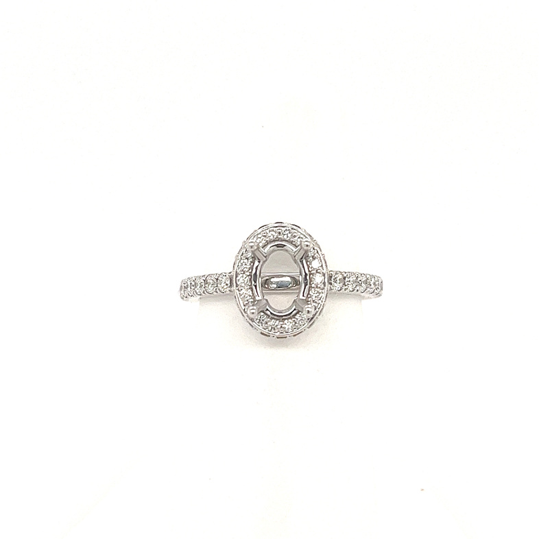 Oval Halo Engagement Ring Setting
