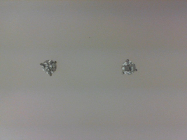 14K WHITE GOLD STUD DIAMOND EARRINGS WITH 2=0.75TW ROUND H-I SI2 DIAMONDS