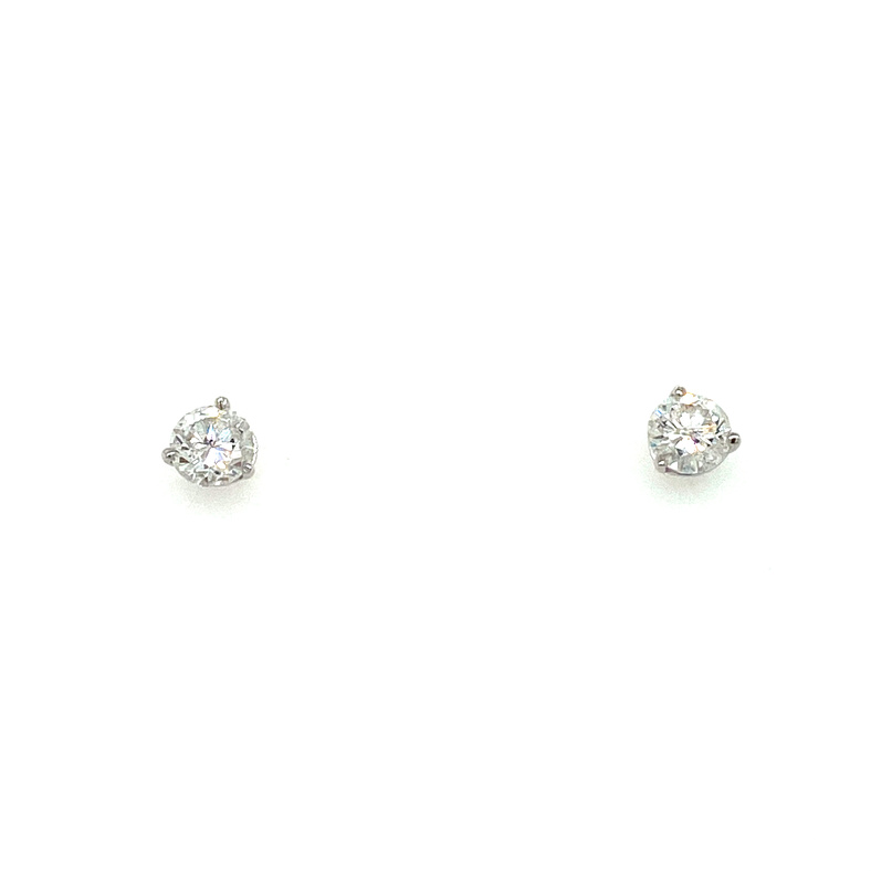 PLATINUM STUDS EARRINGS WITH ONE 0.34CT ROUND J COLOR SI1 CLARITY BLACK LABEL FOREVERMARK DIAMOND ID#23267823 AND ONE 0.34CT ROUND I COLOR SI1 CLARITY BLACK LABEL FOREVERMARK DIAMOND ID#30750616