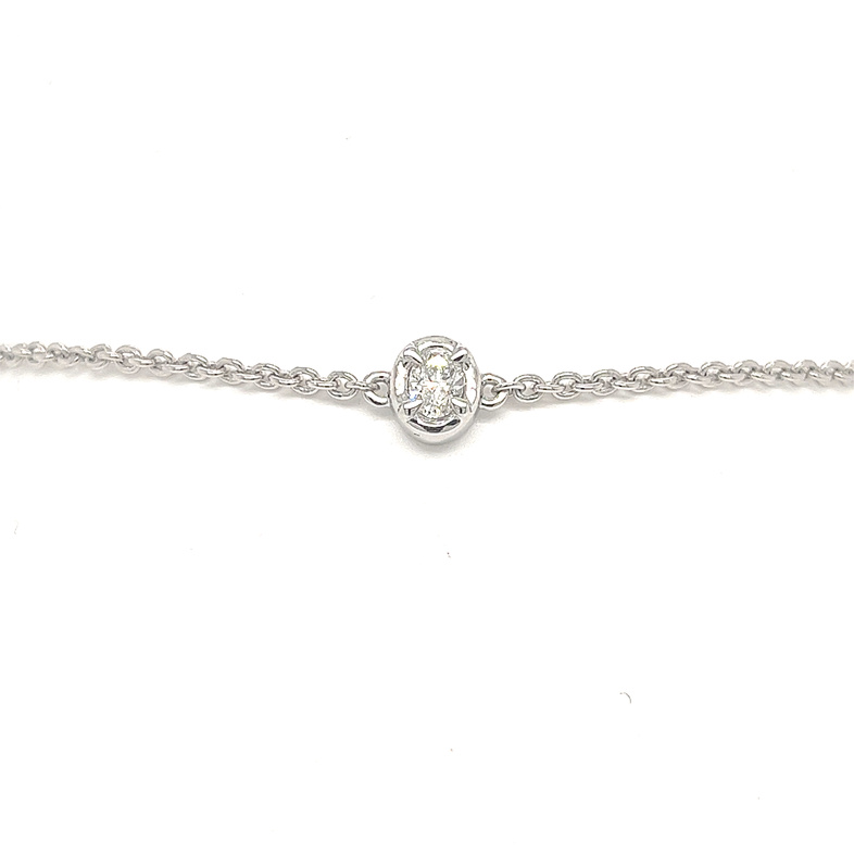 18K WHITE GOLD CABLE LINK DIAMOND 7