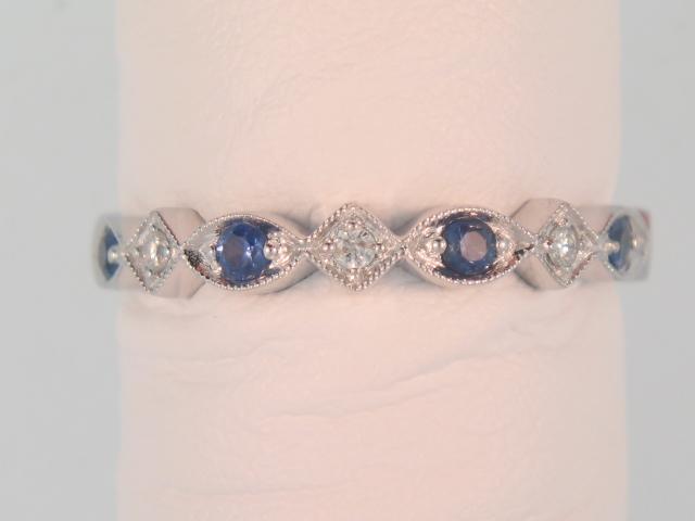 Sapphire and Diamond Stackable Ring