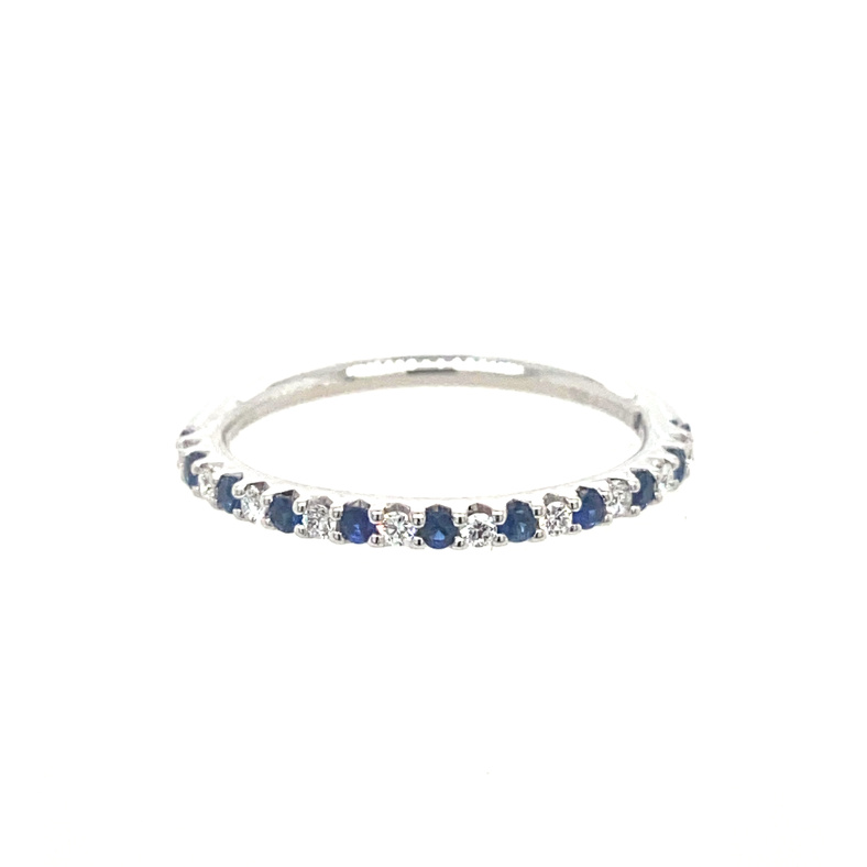 Delicate Sapphire Shared Prong Anniversary Band