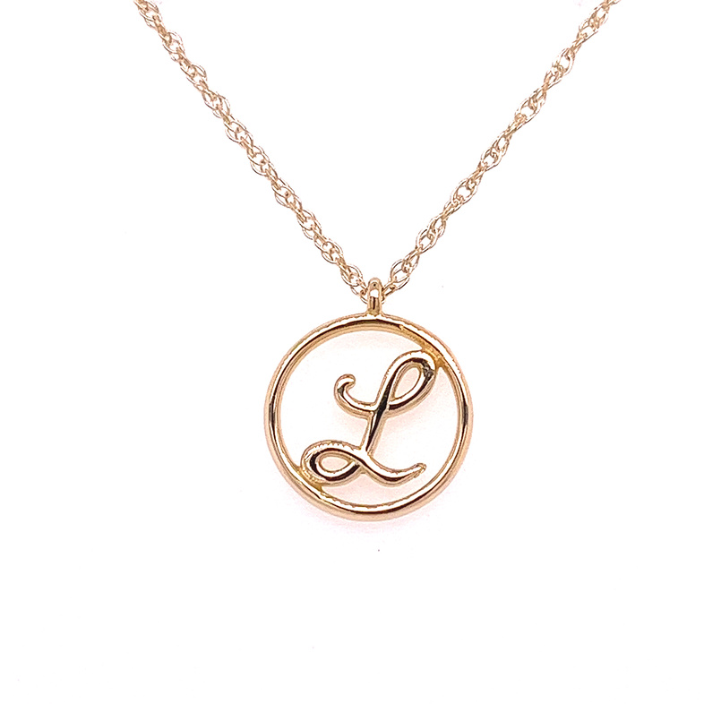 14K YELLOW GOLD INITIAL L PENDANT 18