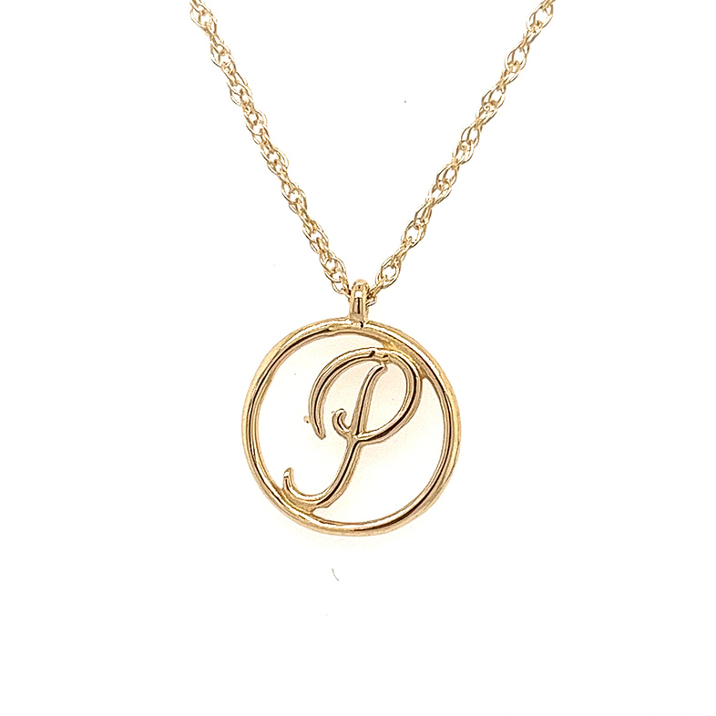 14K YELLOW GOLD INITIAL P PENDANT 18