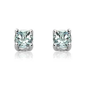 14K WHITE GOLD STUD EARRINGS WITH 2=4.00MM ROUND AQUAS