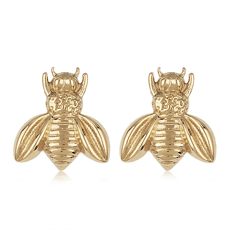 14K YELLOW GOLD BUMBLE BEE EARRINGS