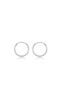 14K WHITE GOLD 1.5MM X 12MM ENDLESS HOOP EARRINGS