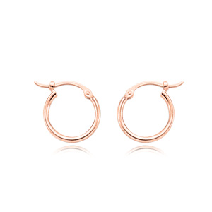 14K ROSE GOLD 1.5X12MM HOOP EARRINGS