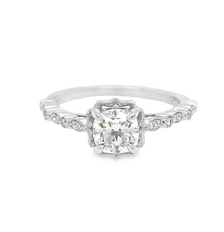 Cushion Halo Engagement Ring