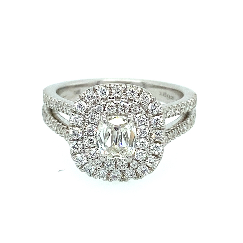 Cushion Double Halo Engagement Ring