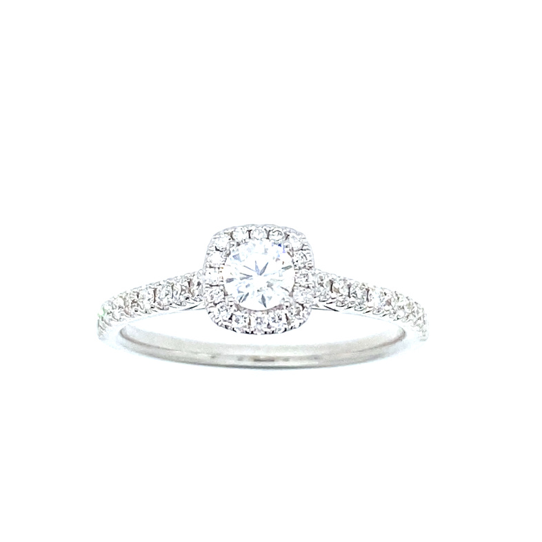 Round Halo Engagement Ring