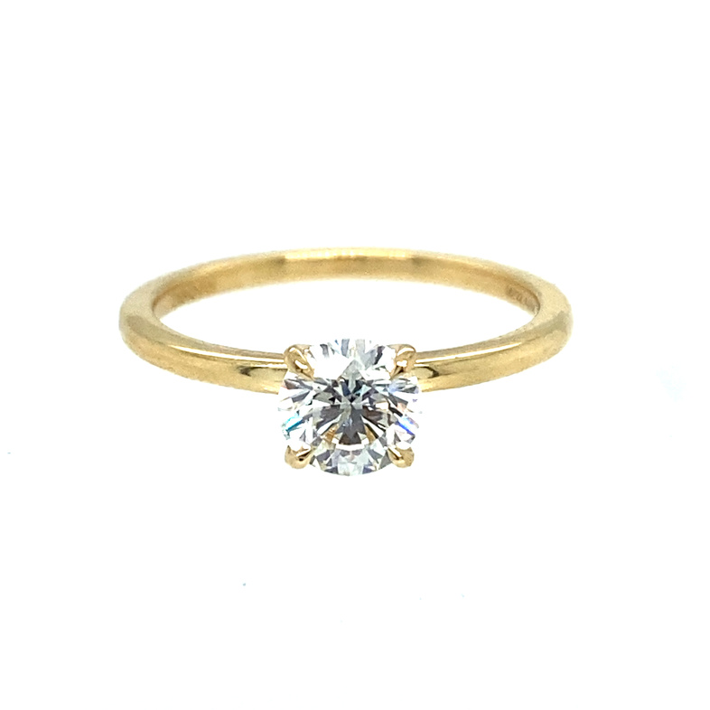 18K YELLOW GOLD DEBEERS FOREVERMARK SOLITAIRE ENGAGEMENT RING SIZE 6.5 WITH ONE 0.70CT ROUND H SI2 DIAMOND