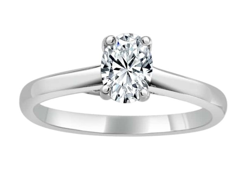 Oval Hidden Halo Engagement Ring