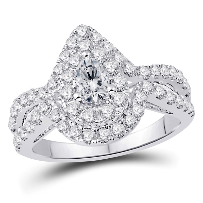 Pear Double Halo Engagement Ring